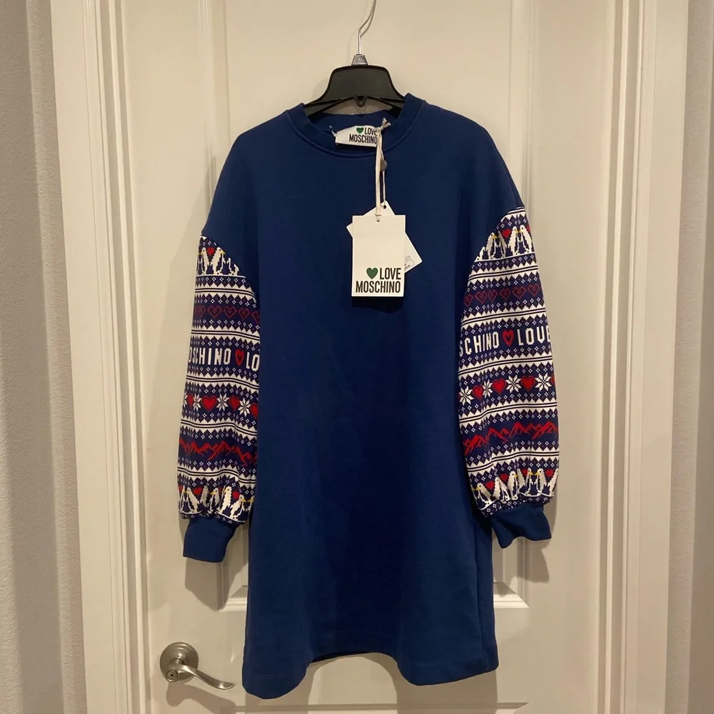 New Moschino logo fair aisle sweater dress - Picture 4 of 11
